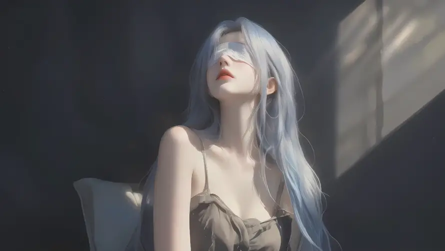 4k美女壁纸 - 蒙眼 - 吊带裙 - 氛围感「哲风壁纸」