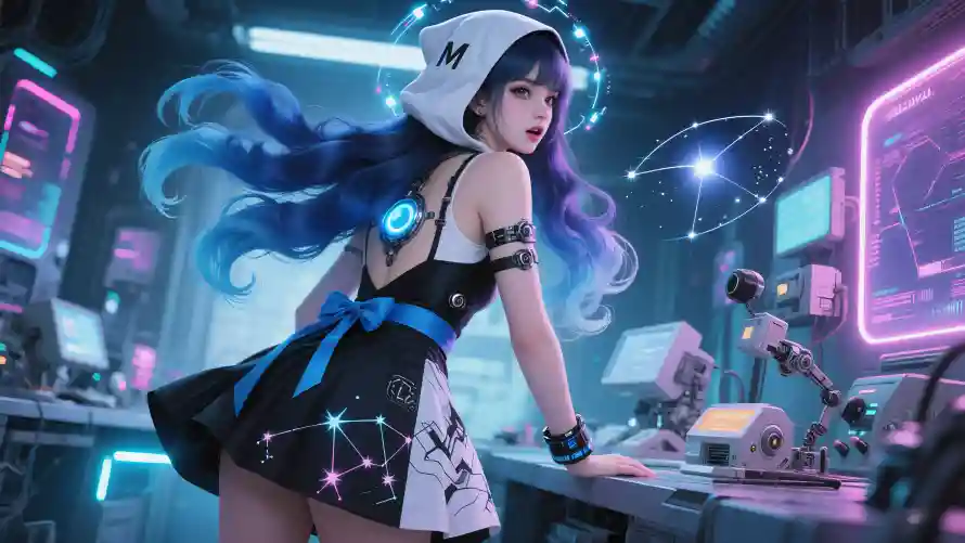 4k星象壁纸-宇宙星象和蓝色-星轨元素免费下载「哲风壁纸」