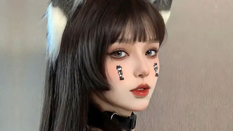 4k美女壁纸-cos和个性妆容-狼耳cos「哲风壁纸」