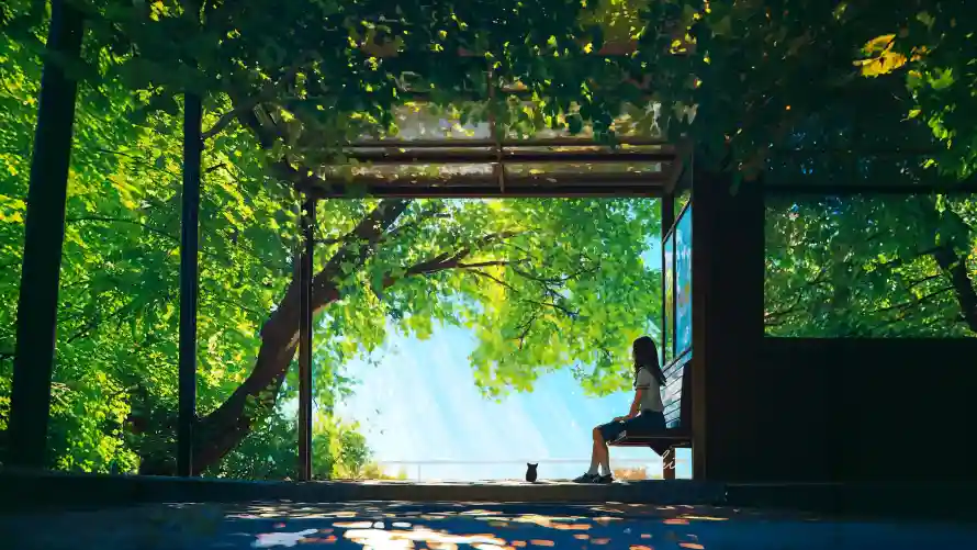 4k夏天壁纸 - 小憩 - 夏天凉亭 - 户外休息「哲风壁纸」