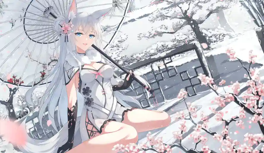 4k女孩壁纸-二次元 - 樱花-少女插画壁纸分享「哲风壁纸」