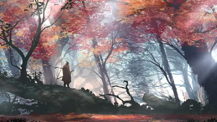 4k枫叶壁纸-插画风格与森林-背景图片壁纸推荐「哲风壁纸」