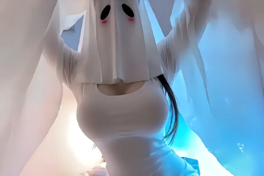 8kcos壁纸-幽灵娘和光影特效-暗黑风格「哲风壁纸」