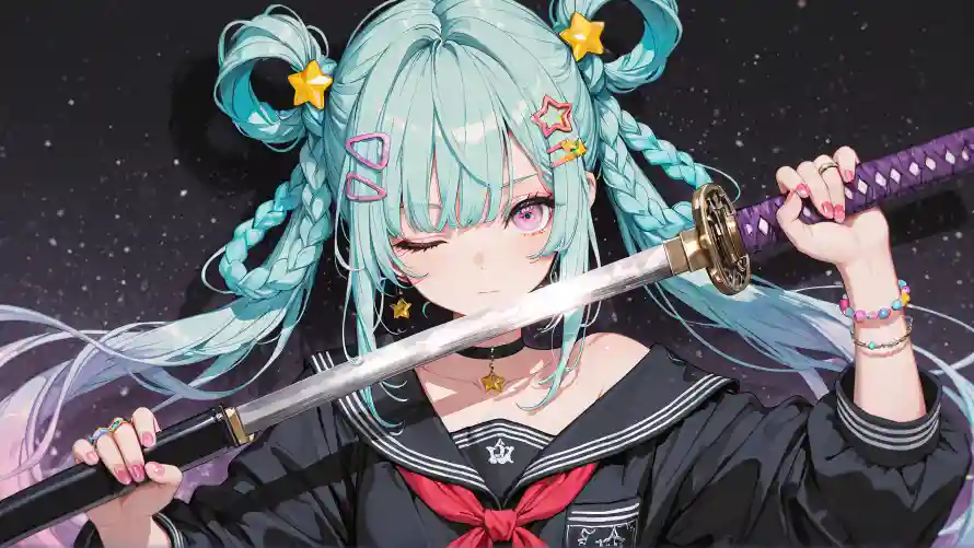 4kAI壁纸 - 壁纸 - 双马尾 - 剑士少女「哲风壁纸」 4kAI壁纸 - 壁纸 - 双马尾 - 剑士少女「哲风壁纸」