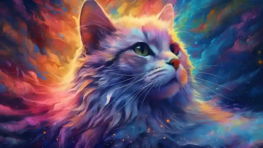 4k彩色壁纸-幻彩宠物 - 猫咪-彩色猫咪壁纸分享「哲风壁纸」