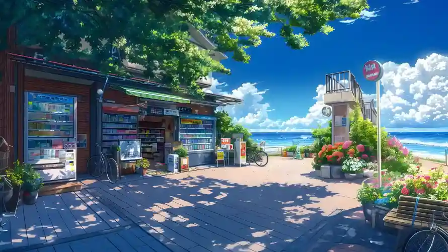 4k树荫壁纸 - 杂货铺 - 夏日海边 - 日系插画「哲风壁纸」 4k树荫壁纸 - 杂货铺 - 夏日海边 - 日系插画「哲风壁纸」