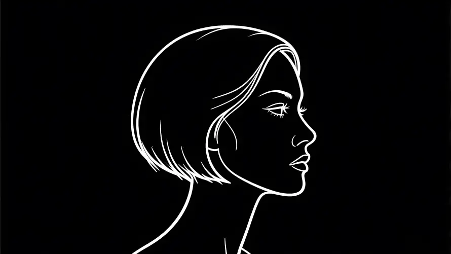 3k艺术元素壁纸-线条风女性与线条插画风格-壁纸分享「哲风壁纸」