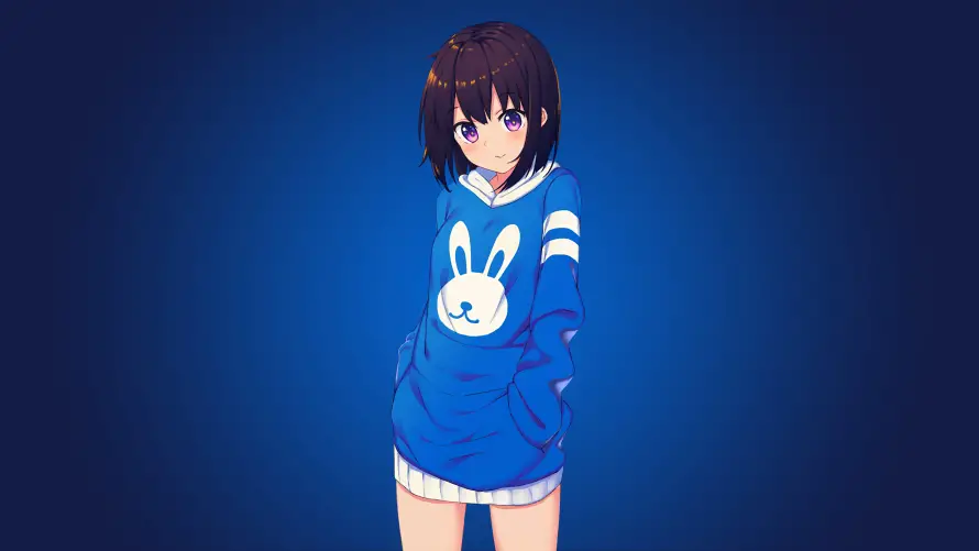 4k美少女壁纸 - 蓝色调 - 动漫角色 - 渐变背景「哲风壁纸」 4k美少女壁纸 - 蓝色调 - 动漫角色 - 渐变背景「哲风壁纸」