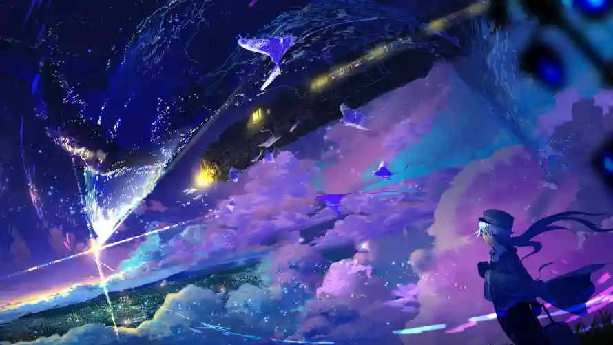 4k动漫壁纸 - 少女 - 动漫少女 - 宇宙流星「哲风壁纸」 4k动漫壁纸 - 少女 - 动漫少女 - 宇宙流星「哲风壁纸」