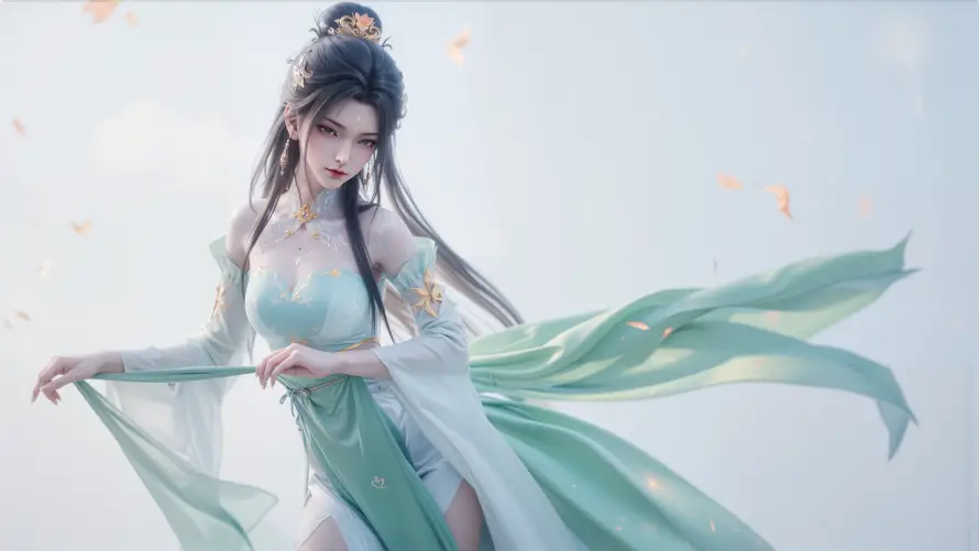 4k诛仙壁纸 - 陆雪琪 - 云端背景 - 仙侠角色「哲风壁纸」