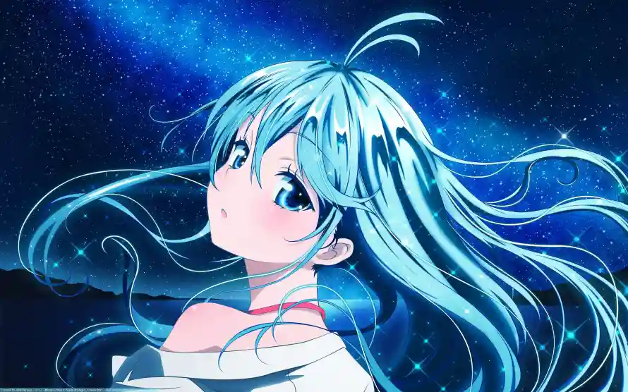 4k夜空壁纸 - 二次元 - 冰蓝少女 - 动漫少女「哲风壁纸」 4k夜空壁纸 - 二次元 - 冰蓝少女 - 动漫少女「哲风壁纸」
