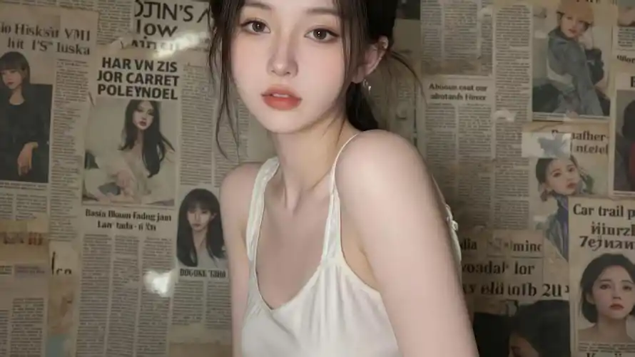 2k时尚壁纸-小姐姐 - 美女-白色吊带壁纸分享「哲风壁纸」