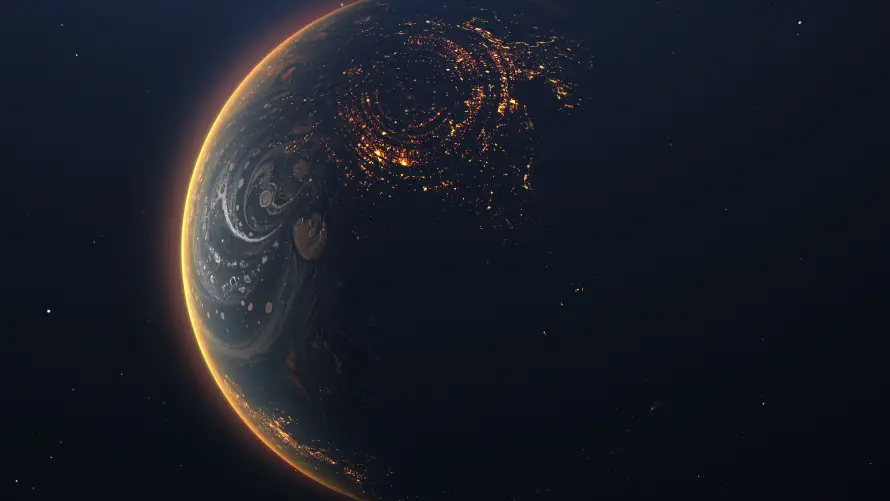 4k夜景壁纸-暗黑和星球-壁纸分享「哲风壁纸」