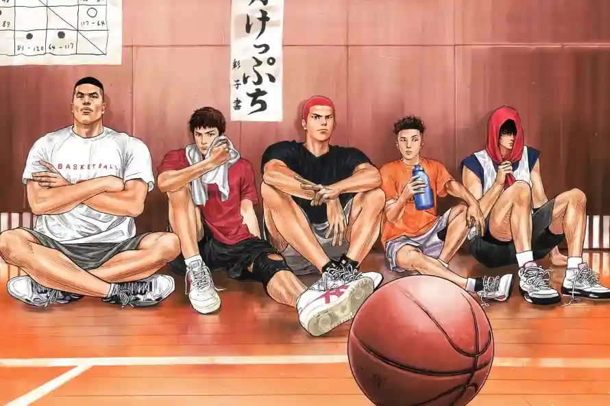 5k角色壁纸-篮球场 - 湘北五虎-热门的壁纸「哲风壁纸」