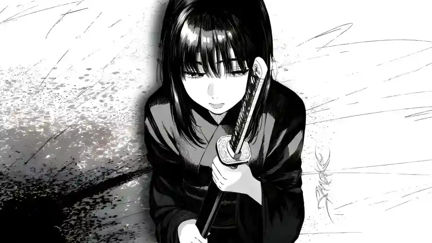 4k插画壁纸 - 武士 - 黑发 - 黑白「哲风壁纸」