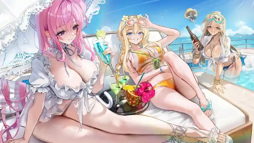 4k夏日壁纸 - 泳装 - 海滩 - 金发「哲风壁纸」