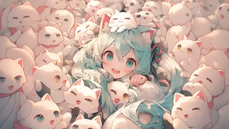 8k白猫壁纸-初音未来壁纸和萌系-热门的壁纸「哲风壁纸」