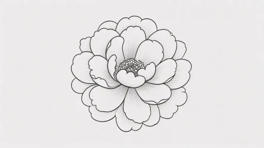 3k单朵花壁纸-线条画壁纸和艺术画-轮廓画壁纸分享「哲风壁纸」