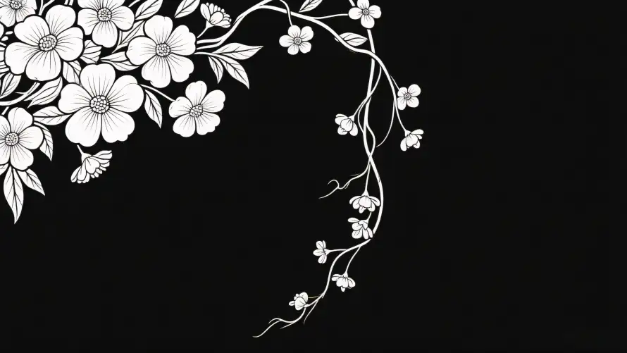 3k树枝壁纸-黑白风与简约-树枝花朵热门的壁纸「哲风壁纸」