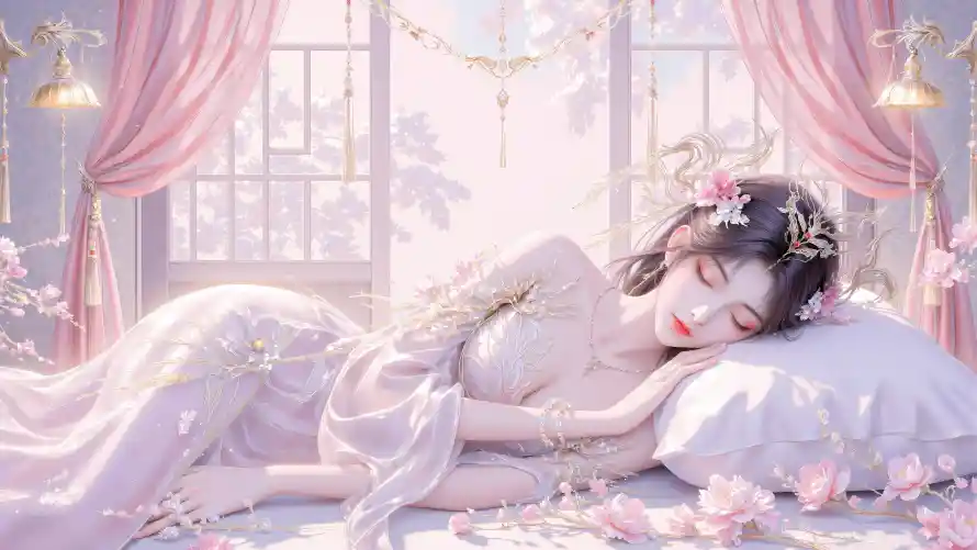 6k壁纸壁纸-火灵儿 - 动漫女性-白色长裙「哲风壁纸」