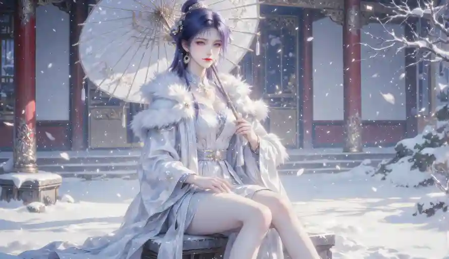 14k古装壁纸-姬紫月 - 雪景-壁纸推荐「哲风壁纸」