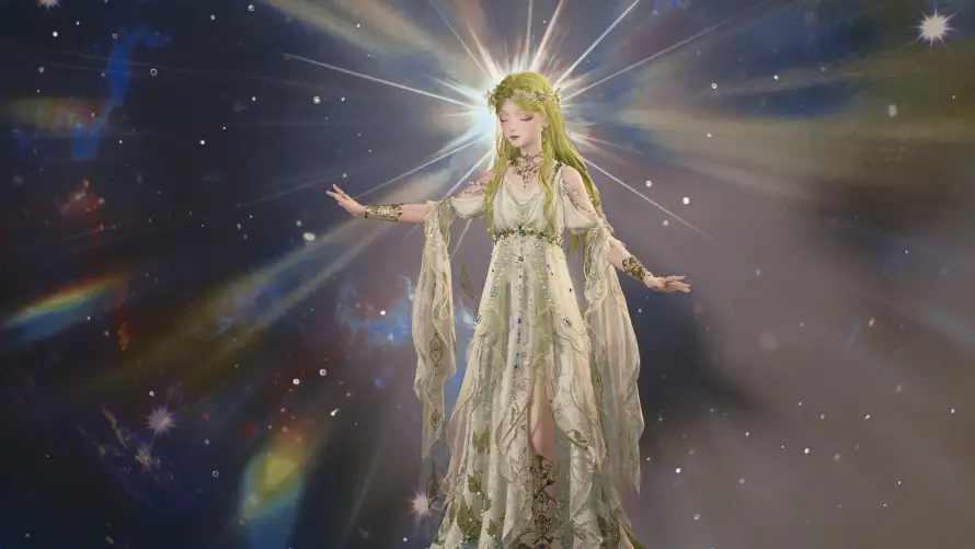 4k光芒壁纸-白色长裙 - 星云-闪耀暖暖热门的壁纸「哲风壁纸」