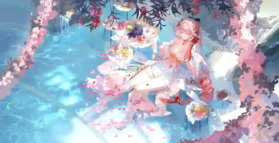 6k壁纸壁纸-二次元壁纸和樱花-粉发少女壁纸分享「哲风壁纸」