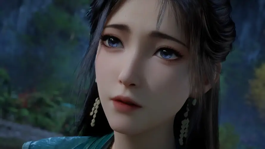 4k仙侠壁纸 - 古风 - 慕沛灵 - 绿色背景「哲风壁纸」