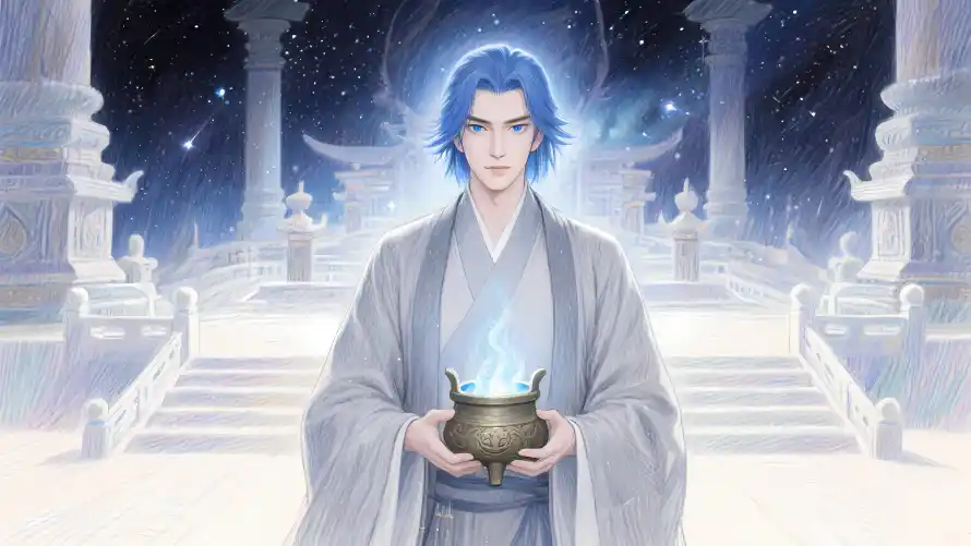 3k星空壁纸-古风建筑和灰袍-斗破苍穹二创「哲风壁纸」