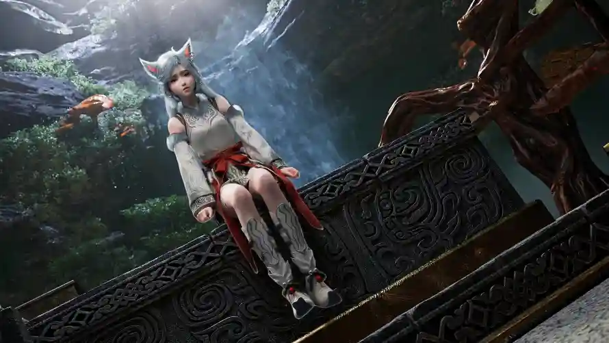 4k古风壁纸 - 猫耳 - 银月 - 奇幻场景「哲风壁纸」