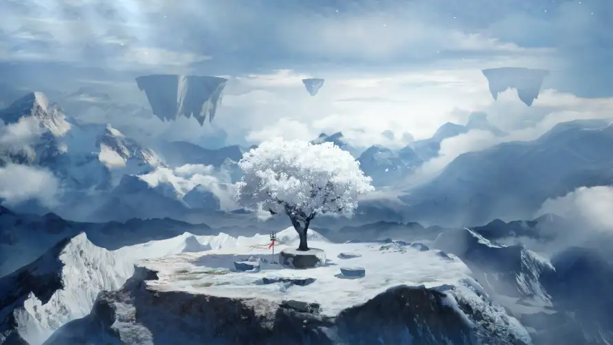 2k4K壁纸-悬浮岩石与雪山-壁纸推荐「哲风壁纸」