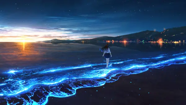 4k日落壁纸 - 水 - 海 - 海滩「哲风壁纸」