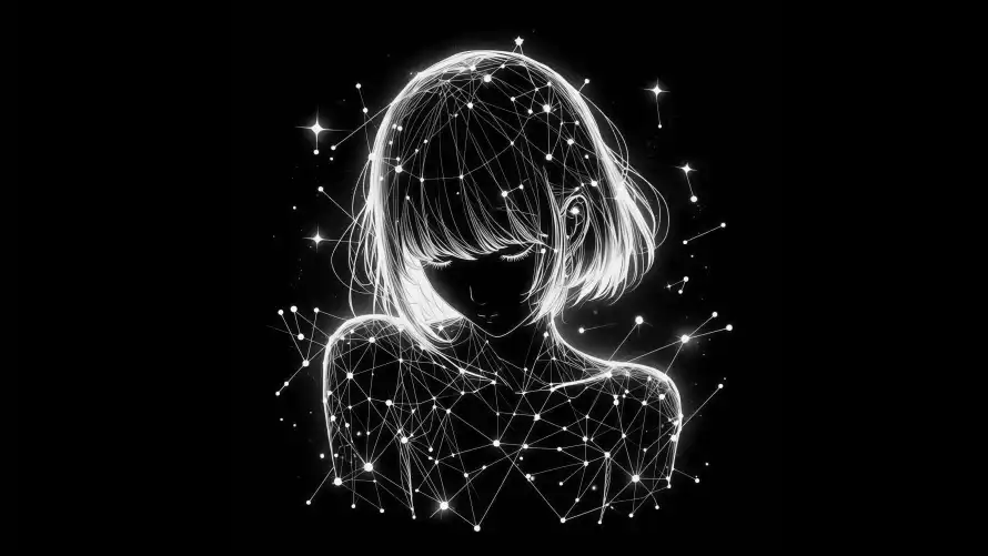 4k星座壁纸-星光女孩与星点-星座连线热门的壁纸「哲风壁纸」