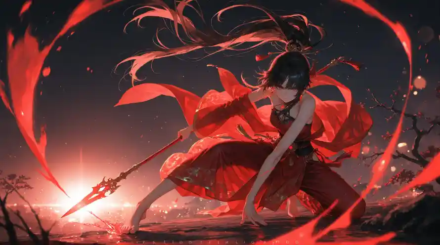 3k女侠壁纸-古风美女和美女-夕阳背景热门的壁纸「哲风壁纸」