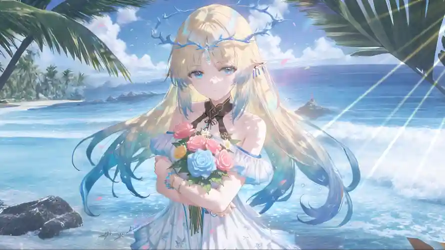 4k动漫壁纸 - 海滩 - 白裙 - 美女「哲风壁纸」 4k动漫壁纸 - 海滩 - 白裙 - 美女「哲风壁纸」