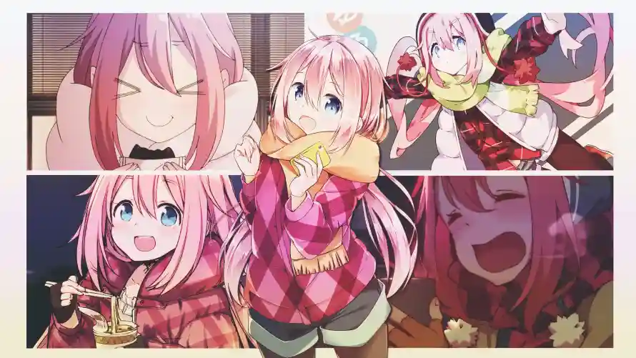 2k抚子壁纸-动漫角色和摇曳露营-格子衣服「哲风壁纸」