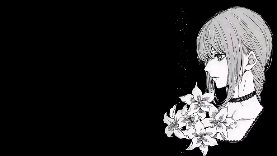 2k忧郁壁纸-动漫少女壁纸和百合-黑色背景免费下载「哲风壁纸」