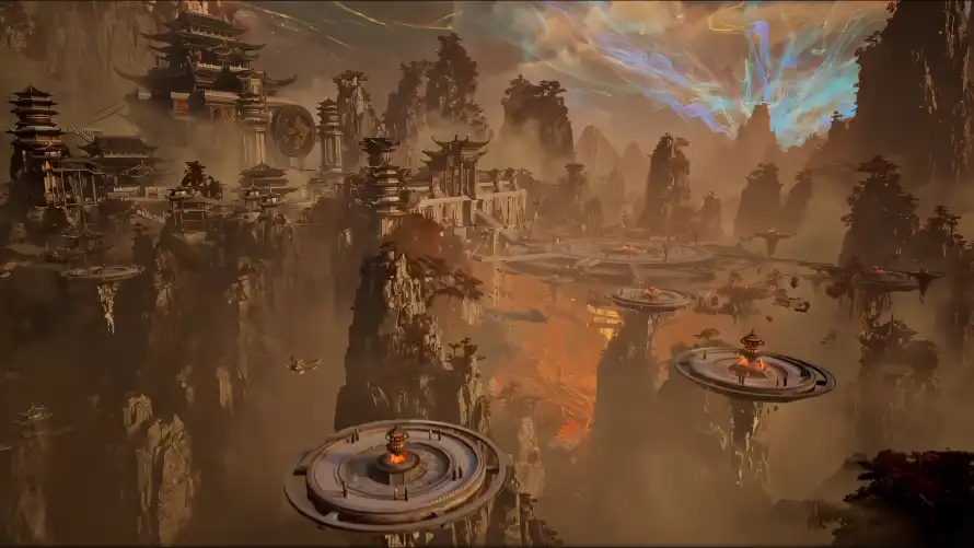 4k山峰壁纸 - 风景 - 修仙世界 - 古风建筑「哲风壁纸」