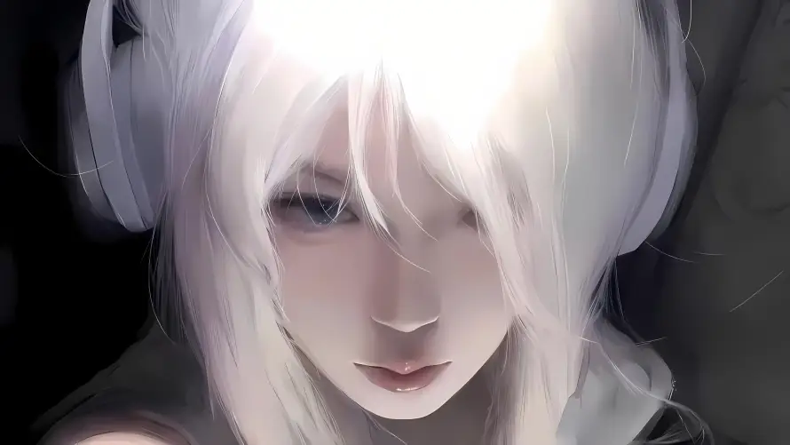 4k动漫壁纸 - 插画 - 白发 - 美女「哲风壁纸」