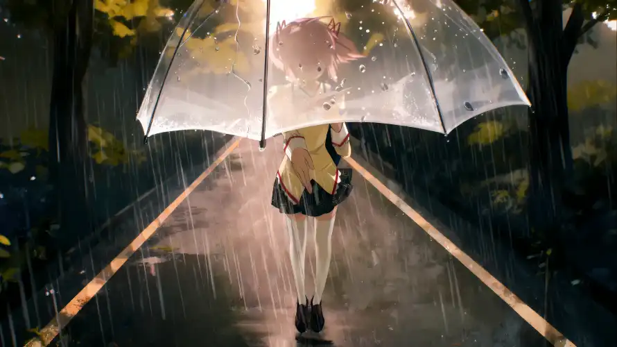 3k雨夜壁纸-二次元和jk-jk制服壁纸推荐「哲风壁纸」