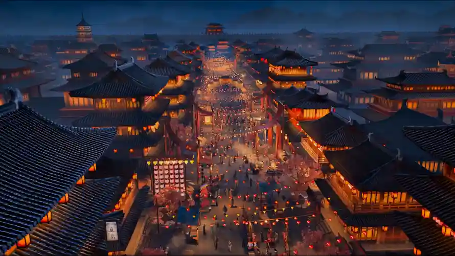 4k夜景壁纸 - 灯笼 - 风景 - 古风城镇「哲风壁纸」