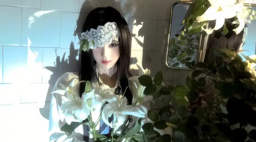 2k明星壁纸-鞠婧祎和花朵-免费下载「哲风壁纸」