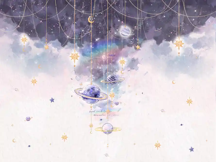 3k云朵壁纸-手绘风壁纸和行星-壁纸推荐「哲风壁纸」