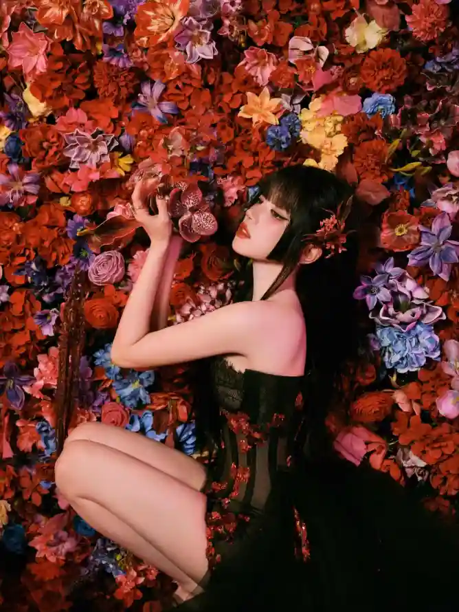4k氛围壁纸 - 鲜花 - 蹲姿 - 华丽「哲风壁纸」