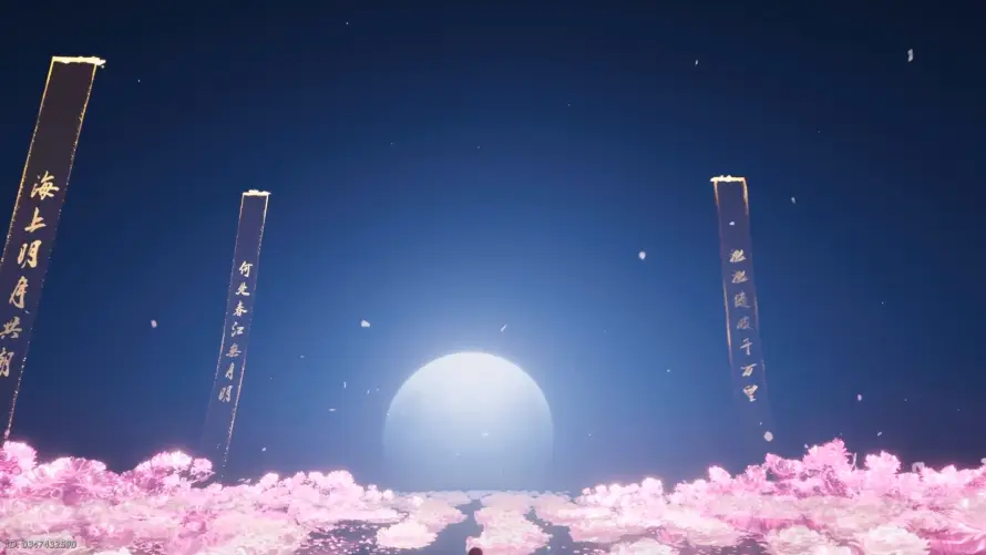 4k古风壁纸 - 夜景 - 樱花 - 游戏「哲风壁纸」