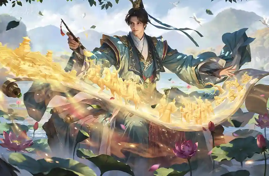 4k古风壁纸 - 王粲 - 荷花 - 三国杀「哲风壁纸」
