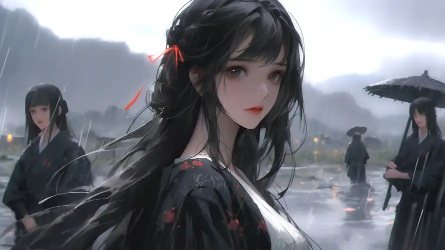 4k12壁纸 - 1 - 雨天 - 动漫人物「哲风壁纸」