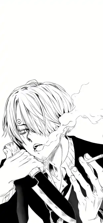 4k吸烟壁纸 - 山治 - 漫画 - 线稿「哲风壁纸」
