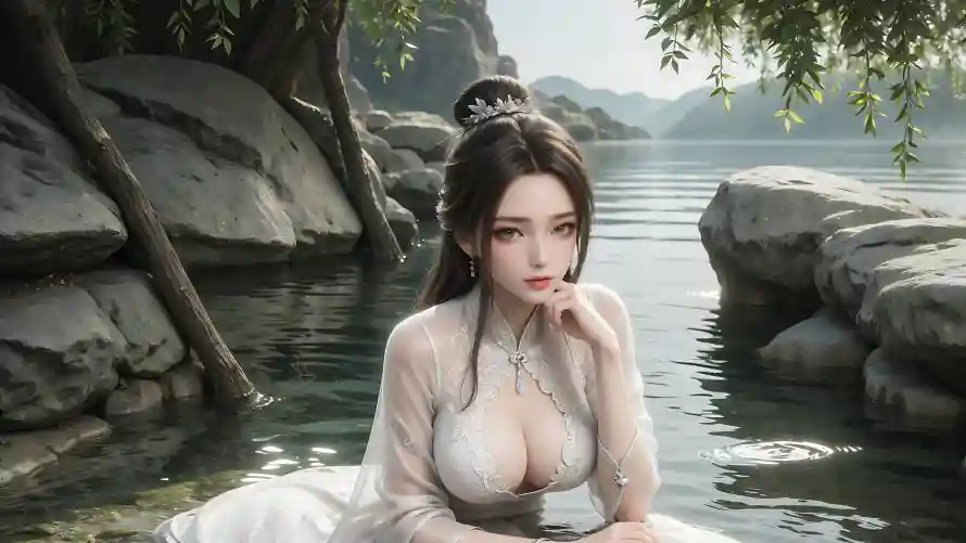4k岩石壁纸 - 水边 - 湖泊 - 薄纱「哲风壁纸」