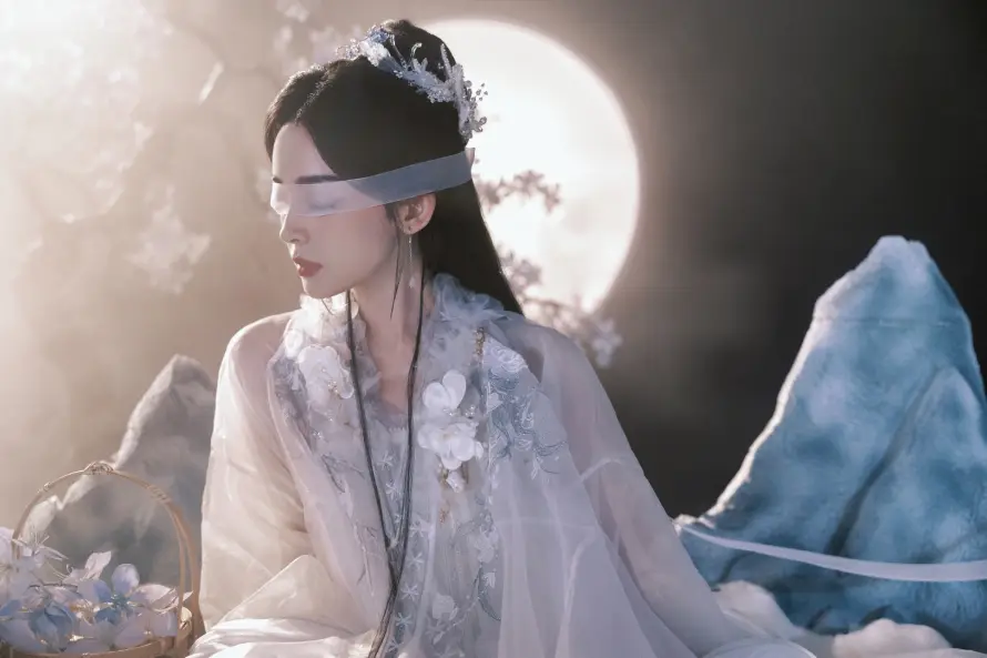 4k古装壁纸 - 古风 - 月亮 - 白衣「哲风壁纸」